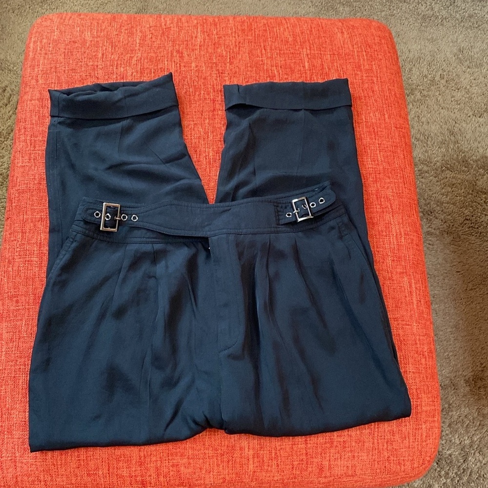 Tom Ford Made in Italy Black Cropped Trousers Pants Adjustable Belts